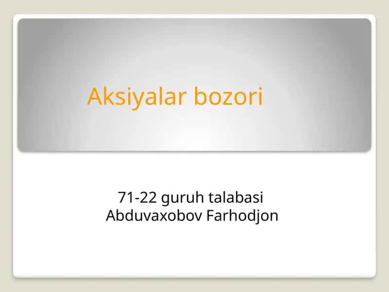 Aksiya bozori