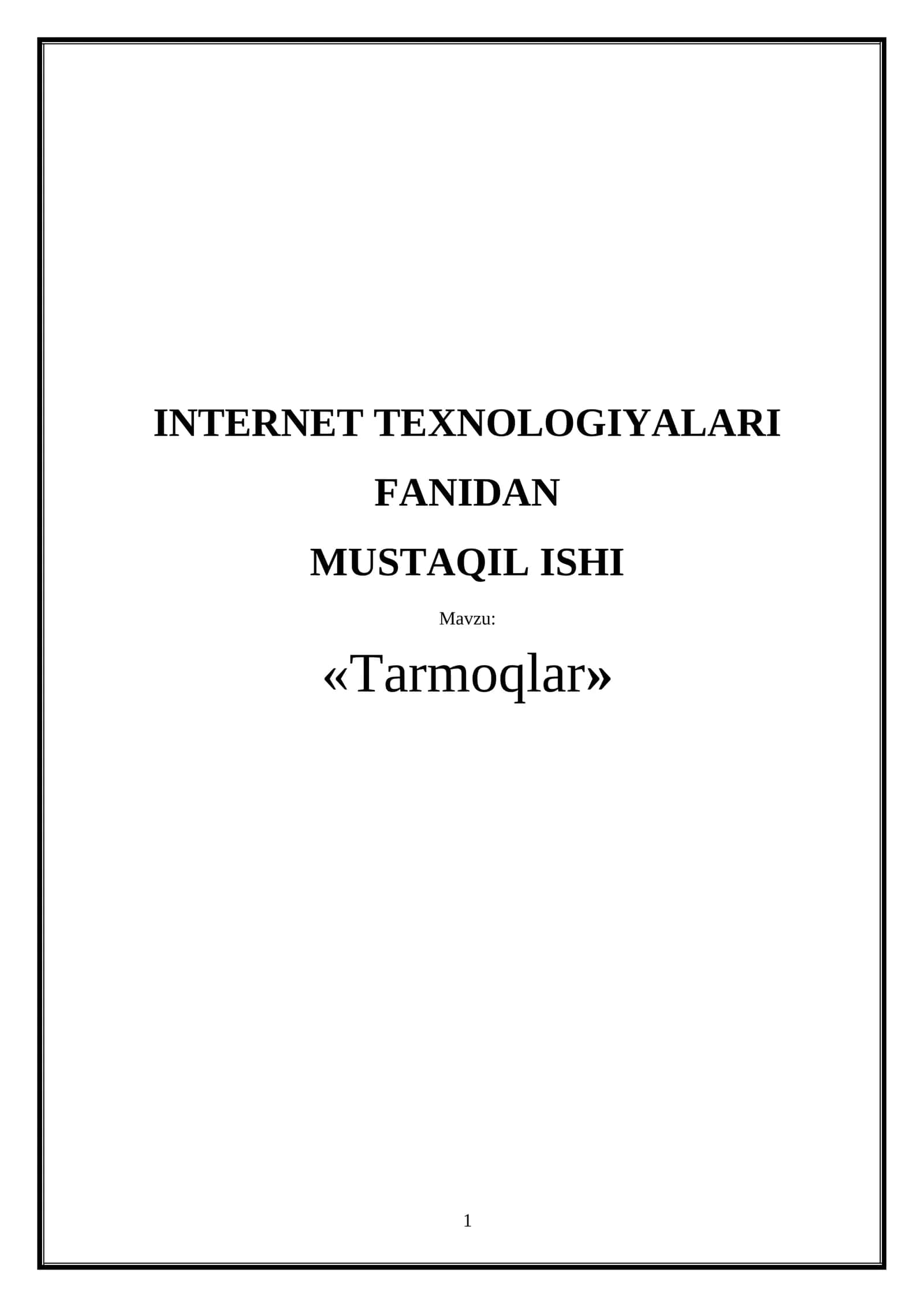 Tarmoqlar