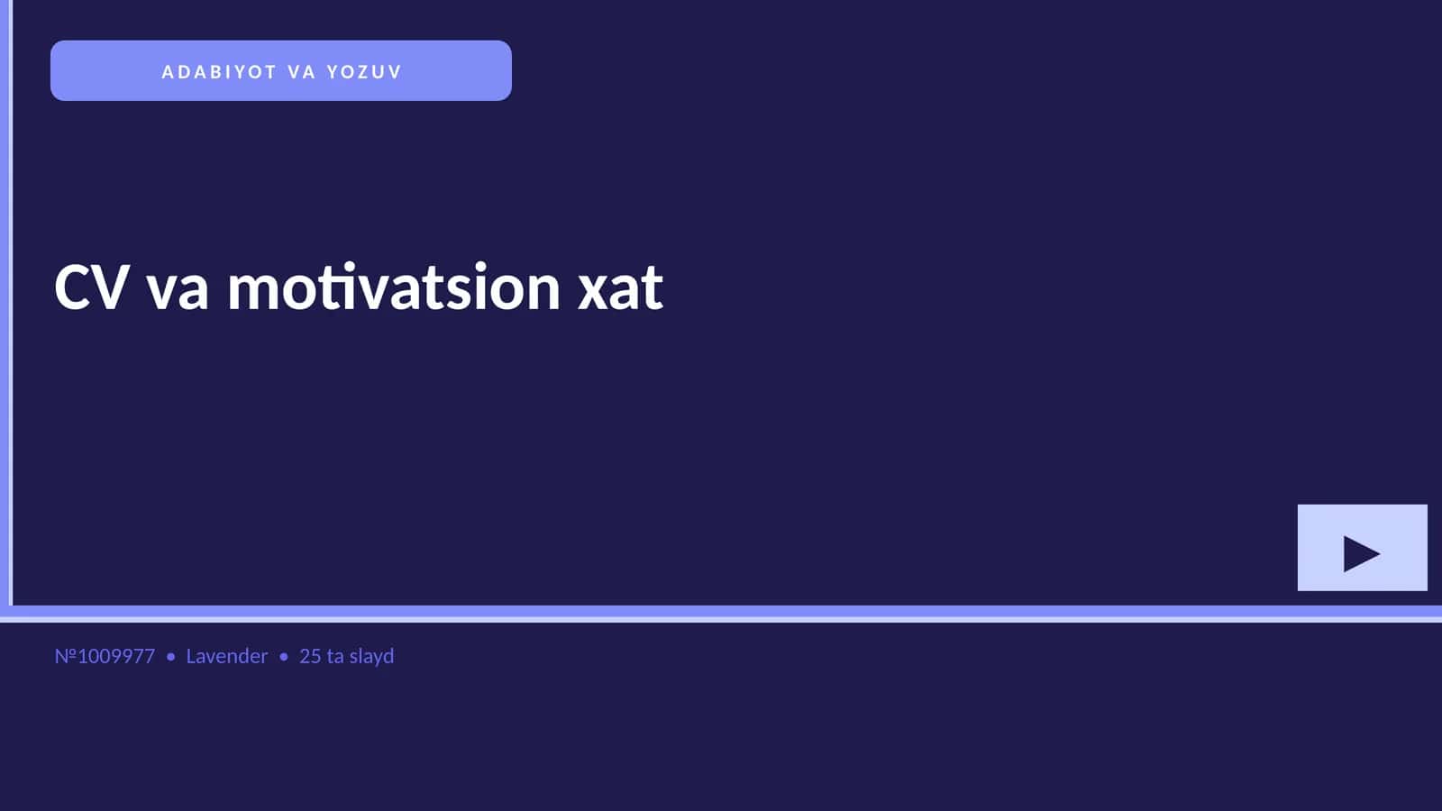 CV va motivatsion xat