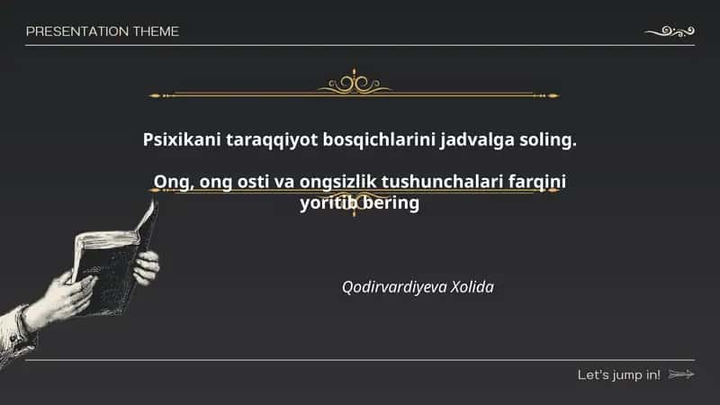 Psixikani rivojlanish bosqichlari