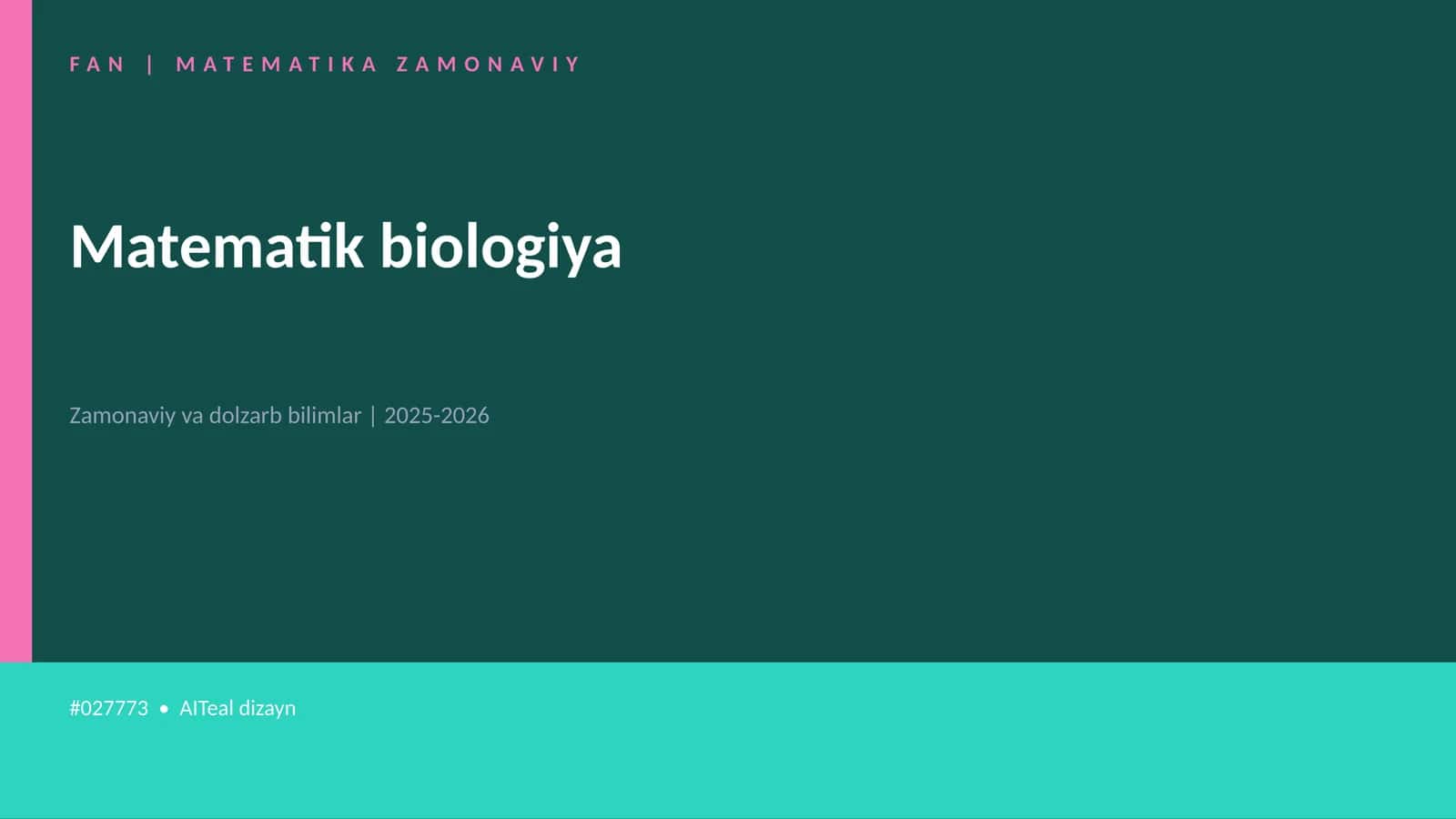 Matematik biologiya