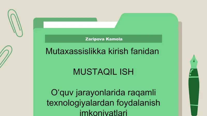 Raqamli texnologiyalar asoslari