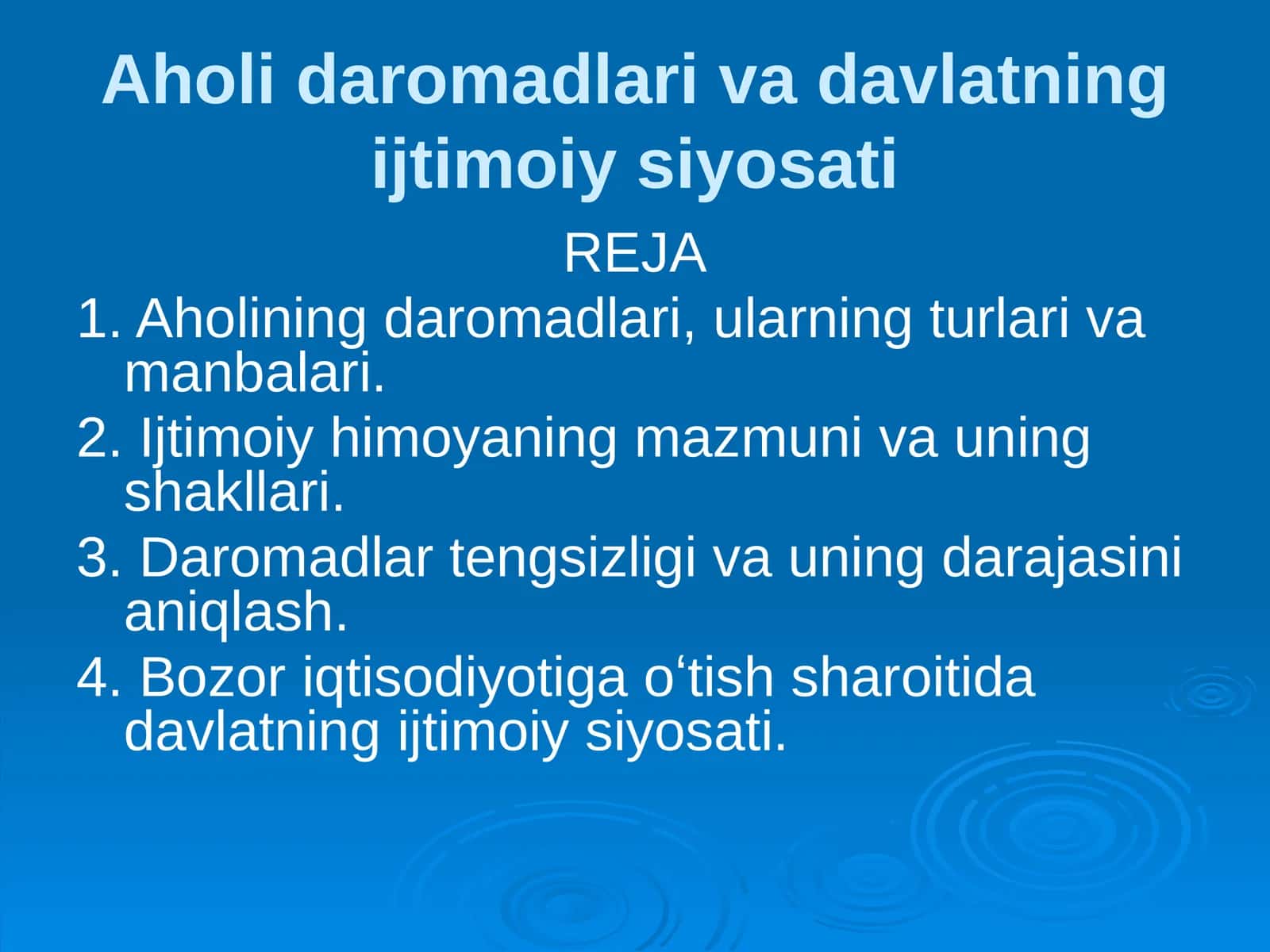 Ma'ruzaning texnologik kartasi
