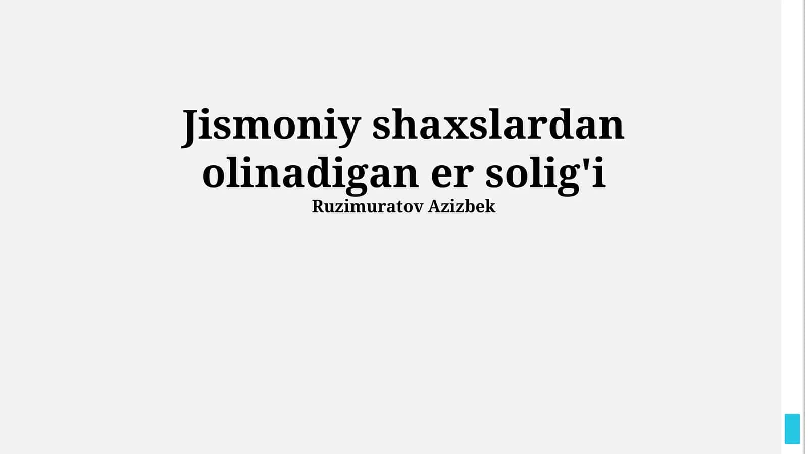 Jismoniy shaxslardan olinadigan er solig'i