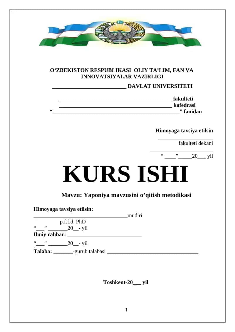 Yaponiya mavzusini o’qitish metodikasi