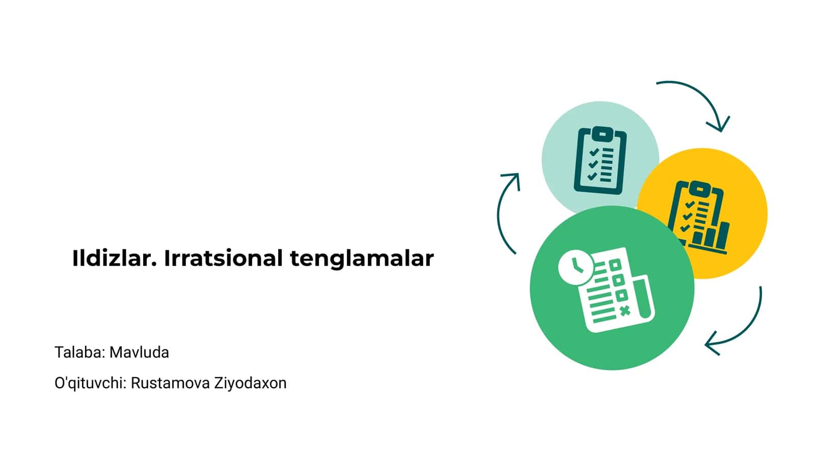 Ildizlar. Irratsional tenglamalar
