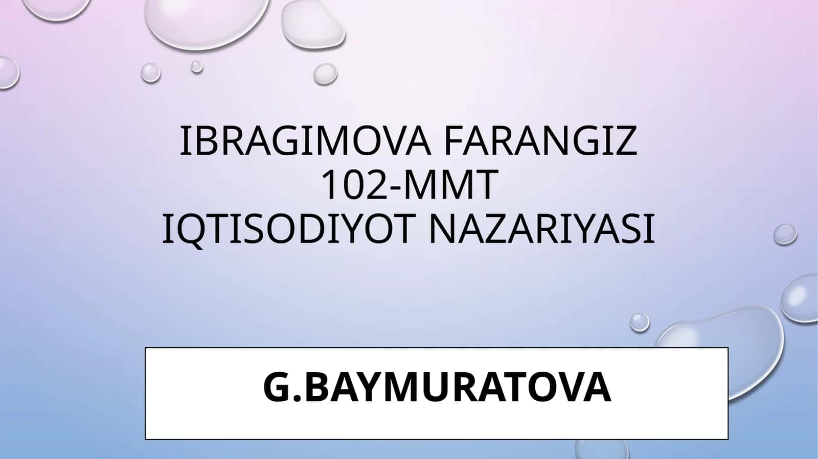 Iqtisodiyot nazariyasi