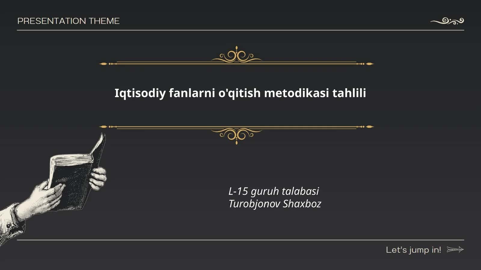 Iqtisodiy fanlarni o'qitish metodikasi tahlili