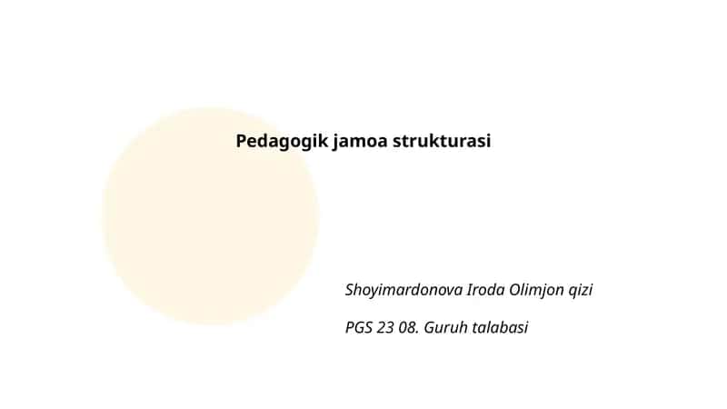Pedagogik jamoa strukturasi