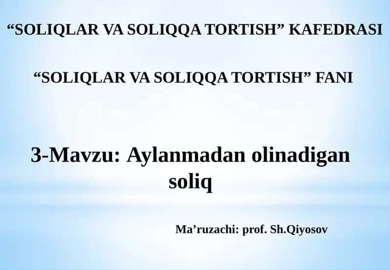 Aylanmadan olinadigan soliq