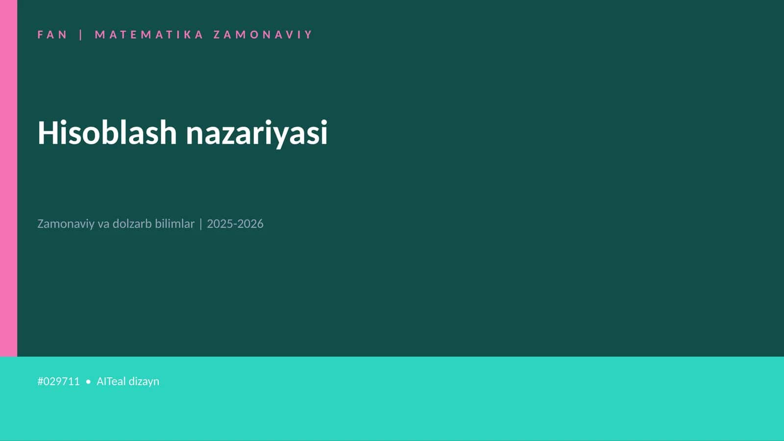 FAN | MATEMATIKA ZAMONAVIY