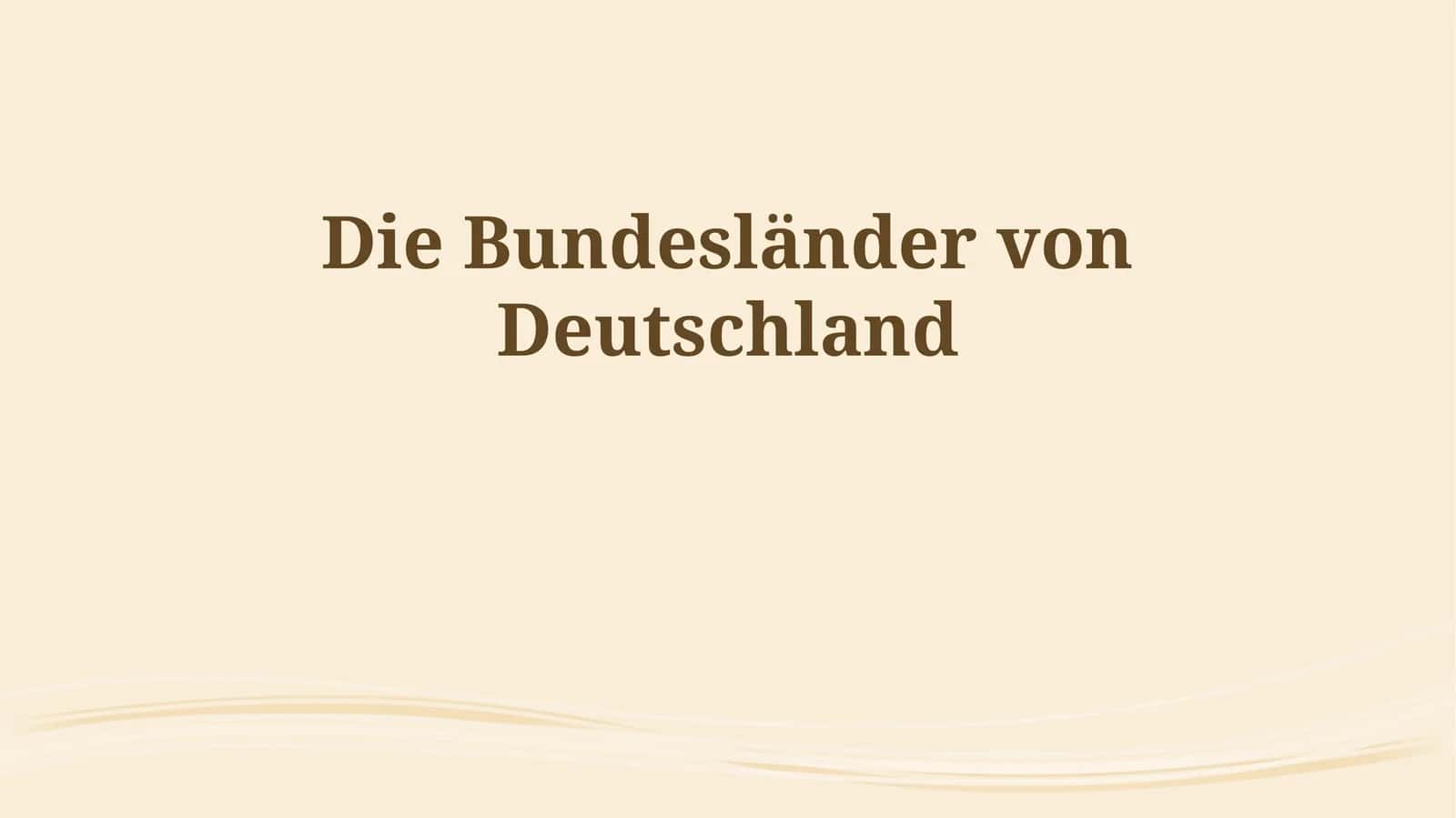 Die Bundesländer von Deutschland