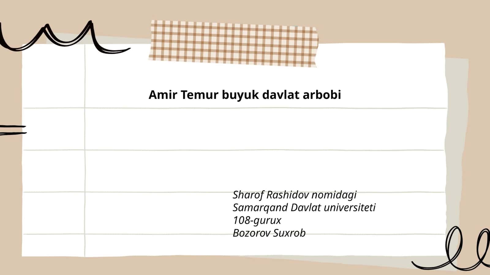 Amir Temur buyuk davlat arbobi
