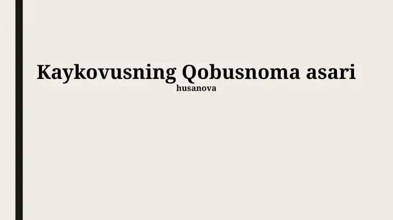 Qobusnoma asari