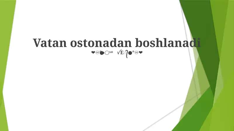 Vatan ostonadan boshlanadi