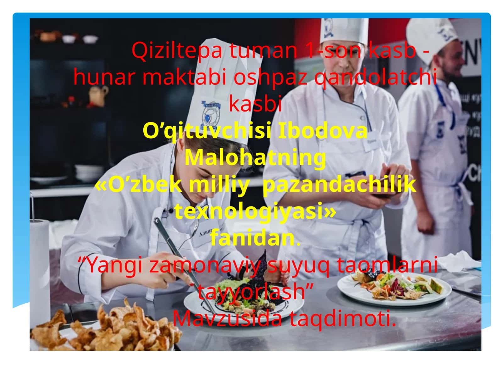Yangi zamonaviy suyuq taomlarni tayyorlash