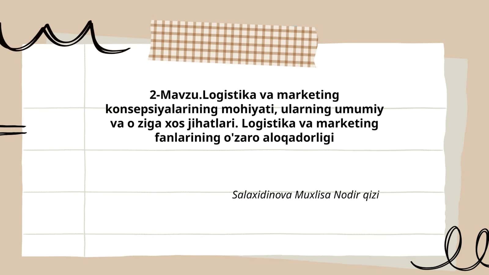 Logistika va marketing konsepsiyalari