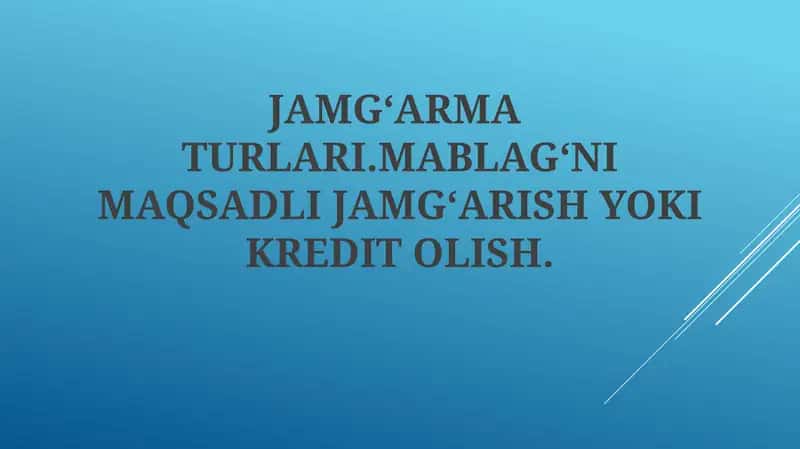Jamg'arma va Kreditlar