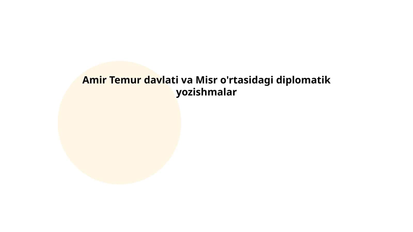 Amir Temur va Misr o'rtasidagi diplomatik munosabatlar