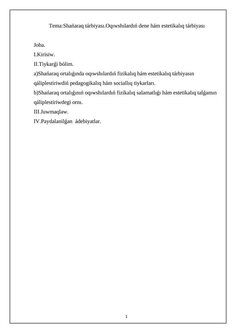 Shańaraq tárbiyası