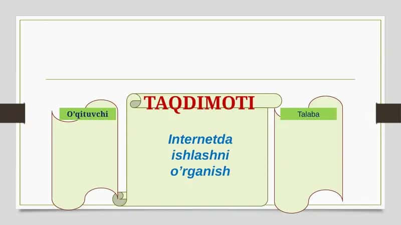 INTERNETDA ISHLASHNI O’RGANISH