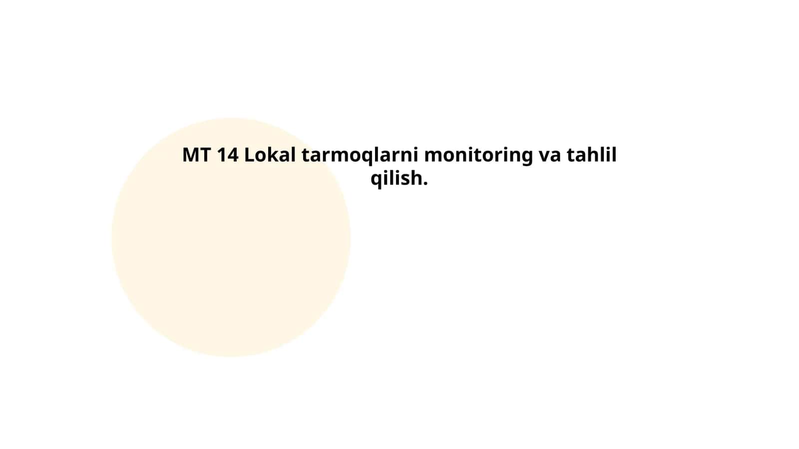 Lokal tarmoqlarni monitoring va tahlil qilish