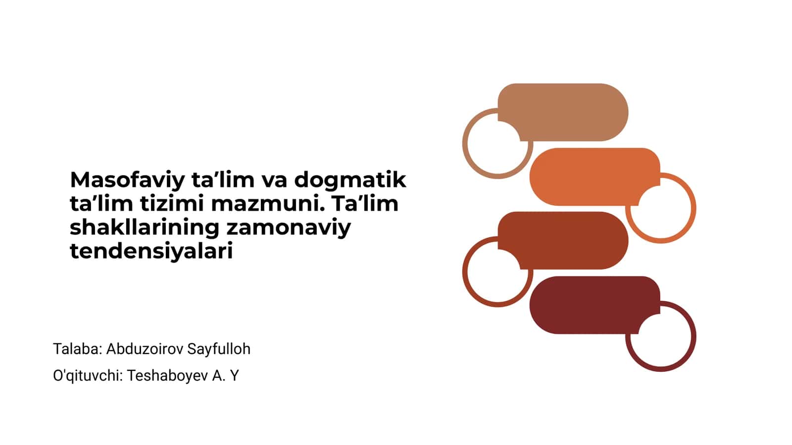 Masofaviy ta'lim va dogmatik ta'lim tizimi mazmuni