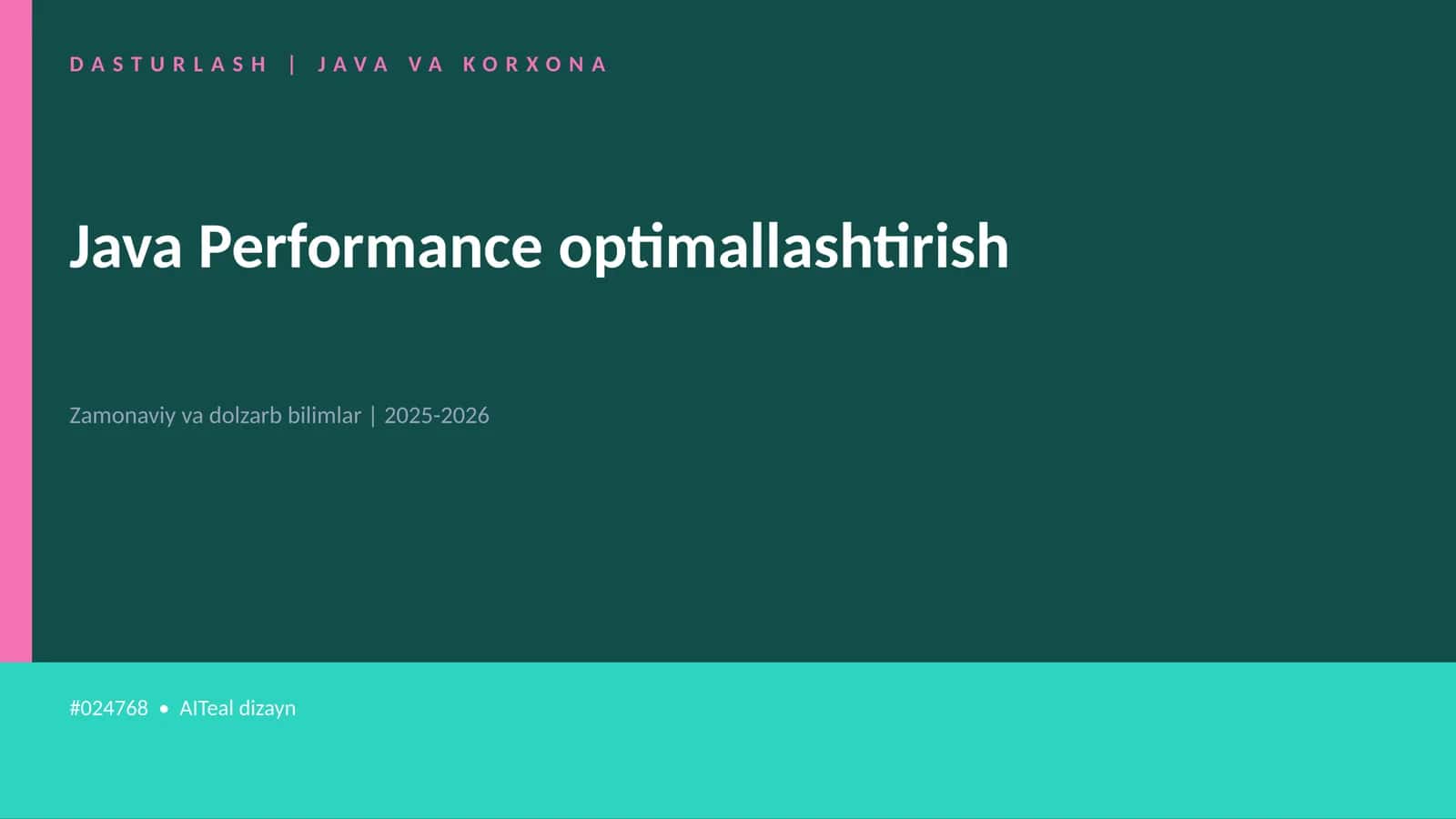 Java Performance optimallashtirish
