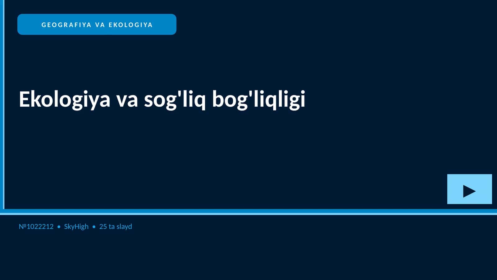 Ekologiya va sog'liq bog'liqligi