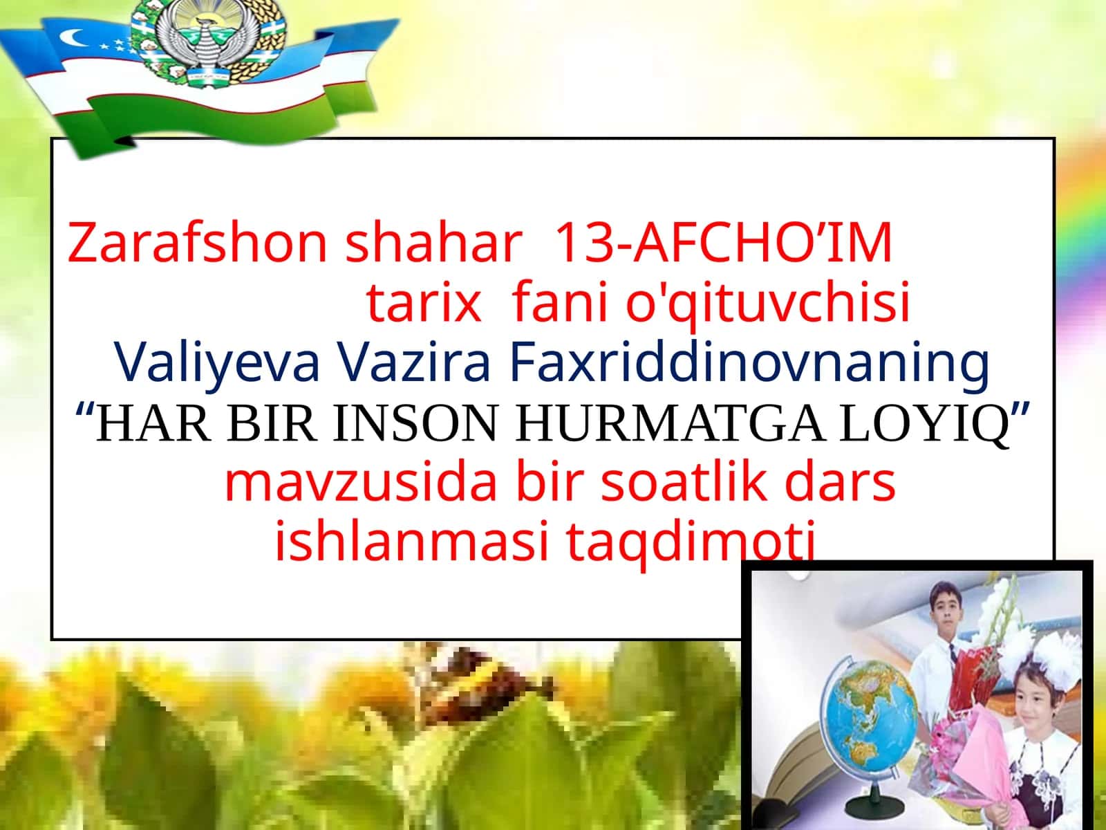 5-sinf Tarbiya fanidan Har bir inson hurmatga loyiq dars ishlanmalar