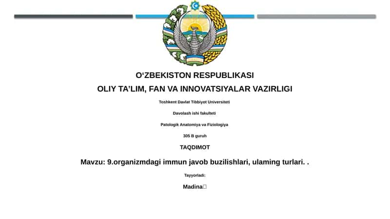 Organizmdagi immun javob buzilishlari