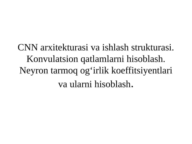 Konvolyutsion neyron tarmoq
