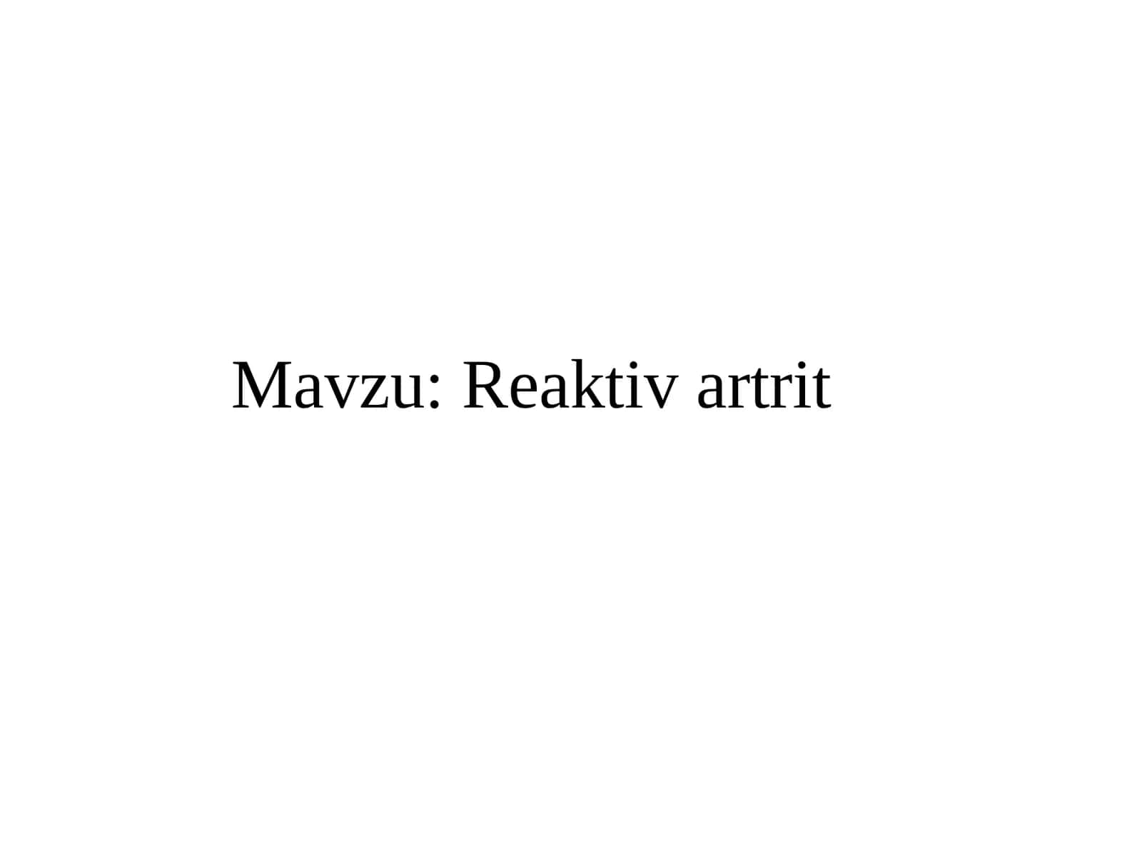 Reaktivartrit