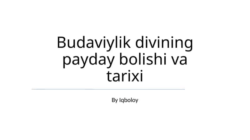 Budaviylik divining payday bolishi va tarixi