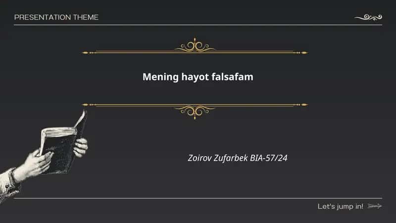 Mening hayot falsafam