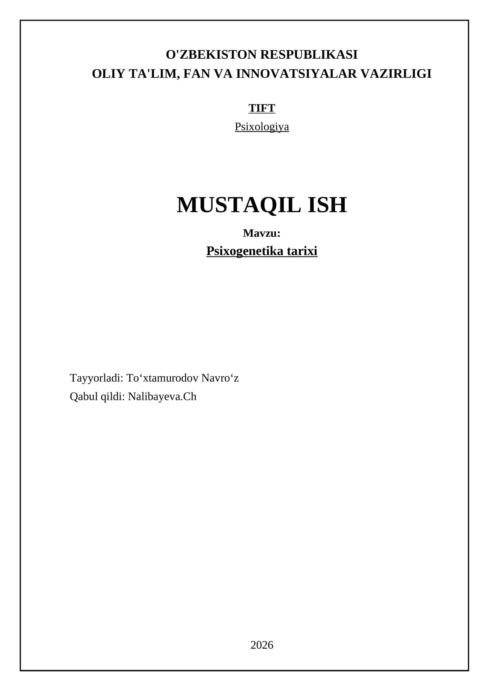 Psixogenetika tarixi