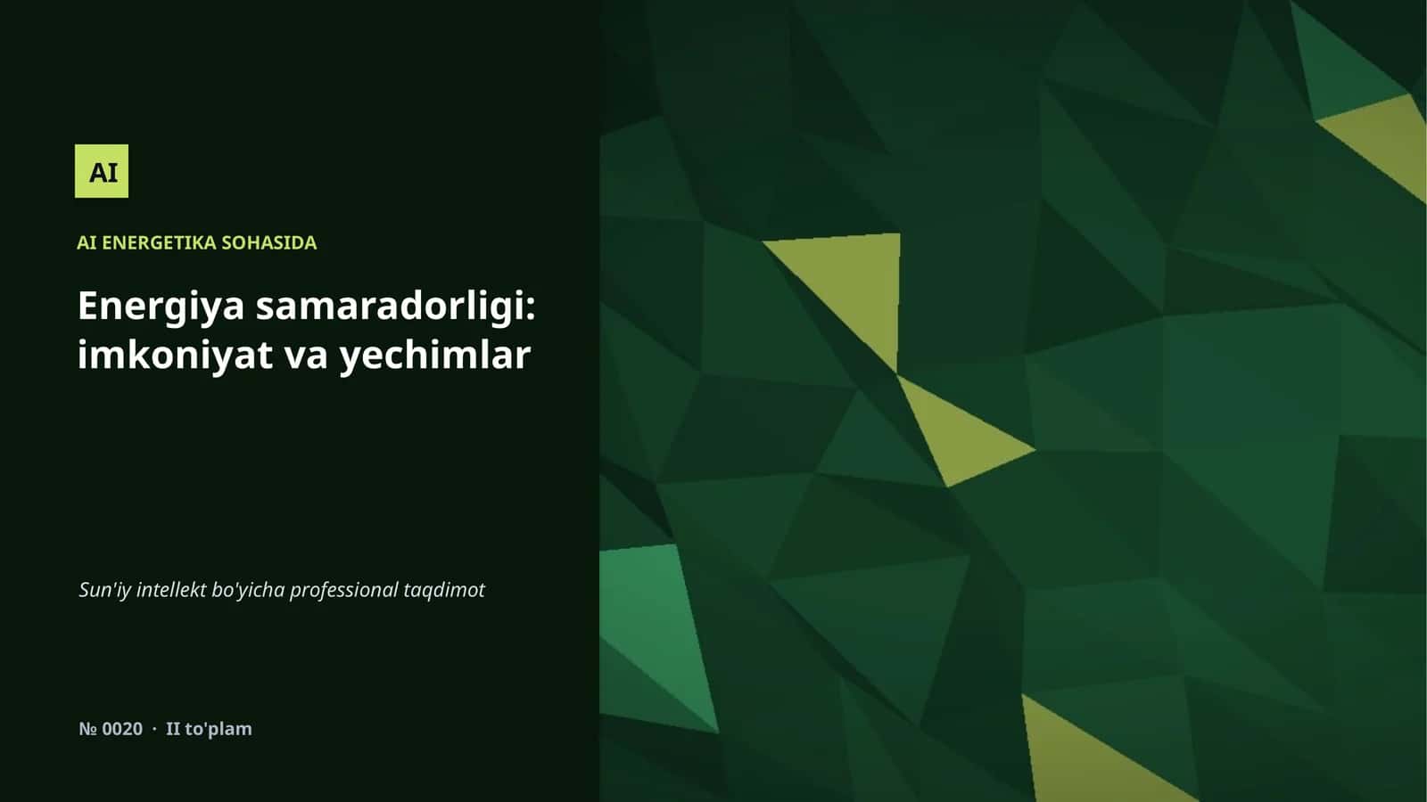 AI ENERGETIKA SOHASIDA