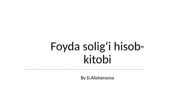 Foyda soligʻi hisob-kitobi