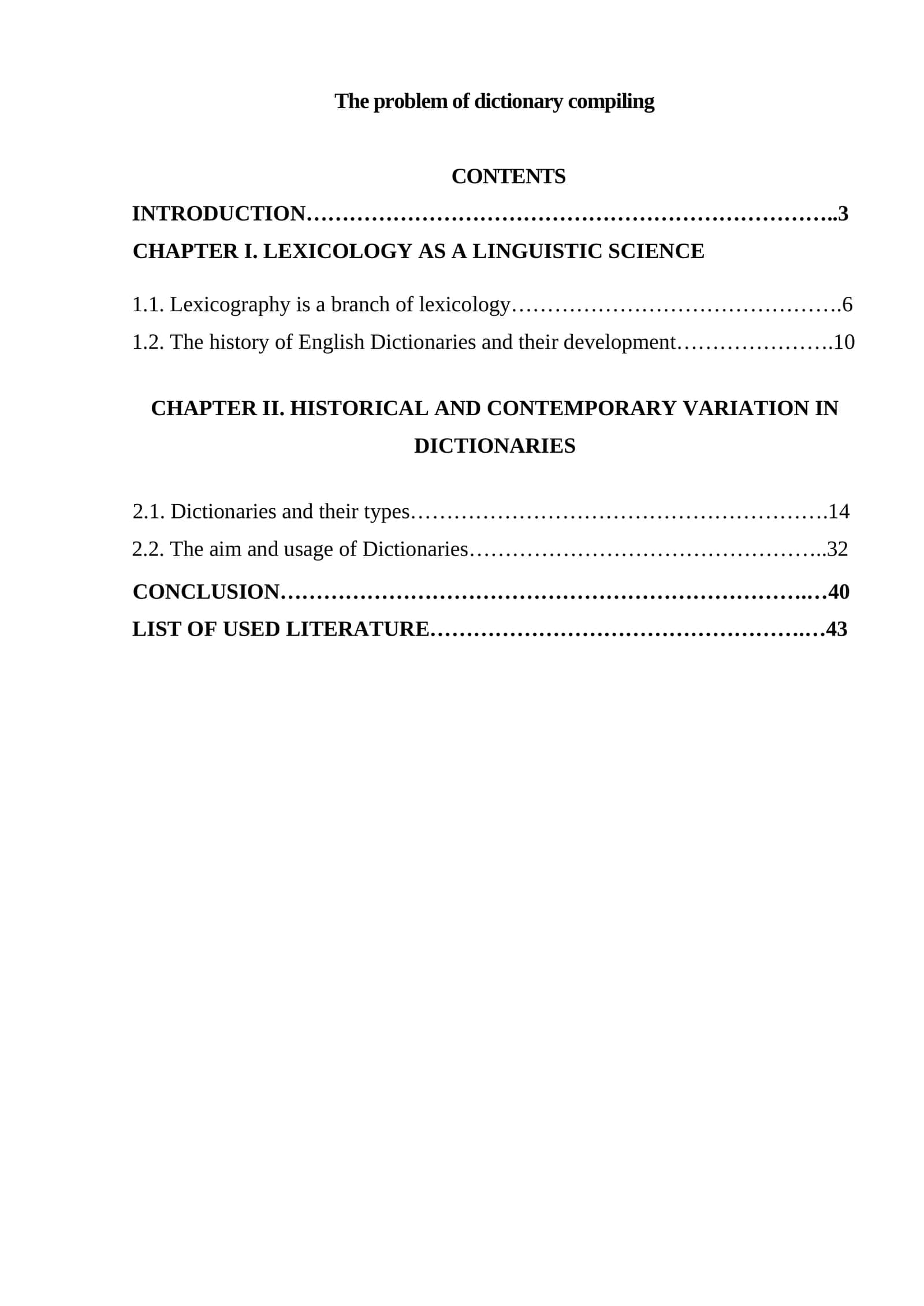 Dictionaries: Historical and Contemporary Variation