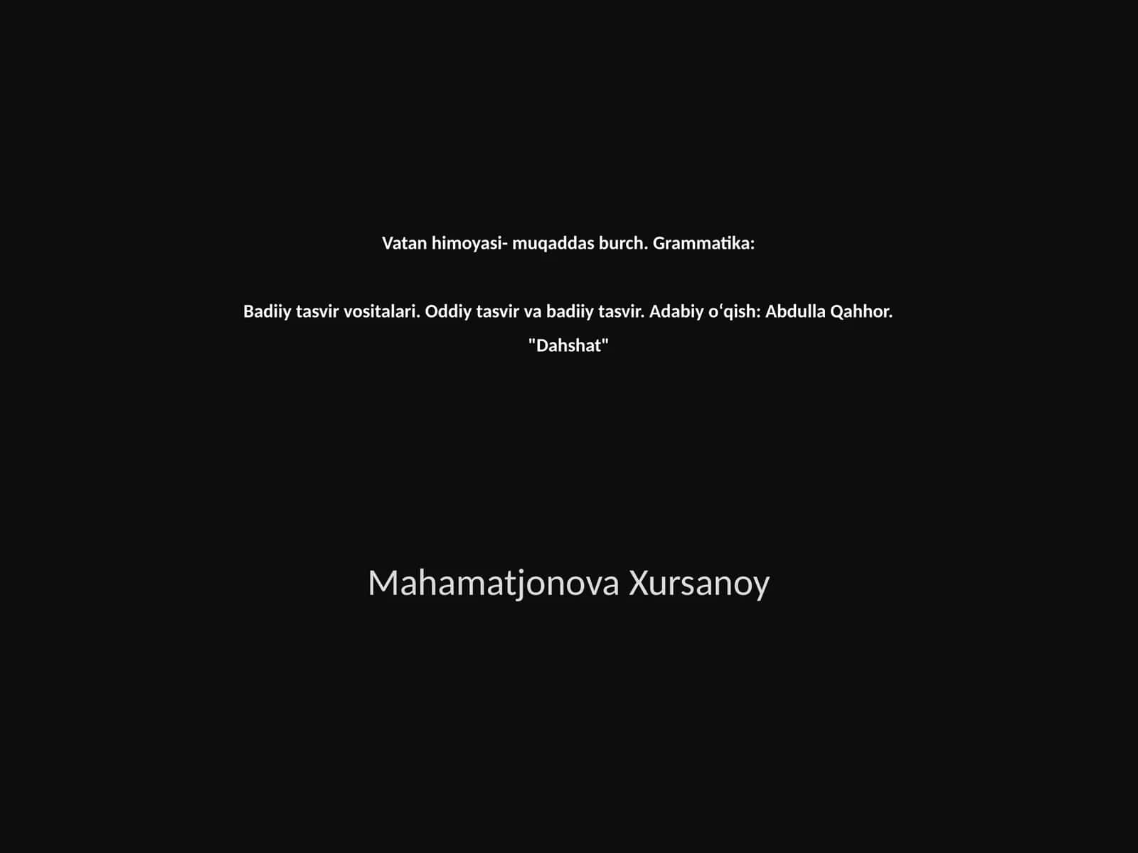 Vatan himoyasi- muqaddas burch
