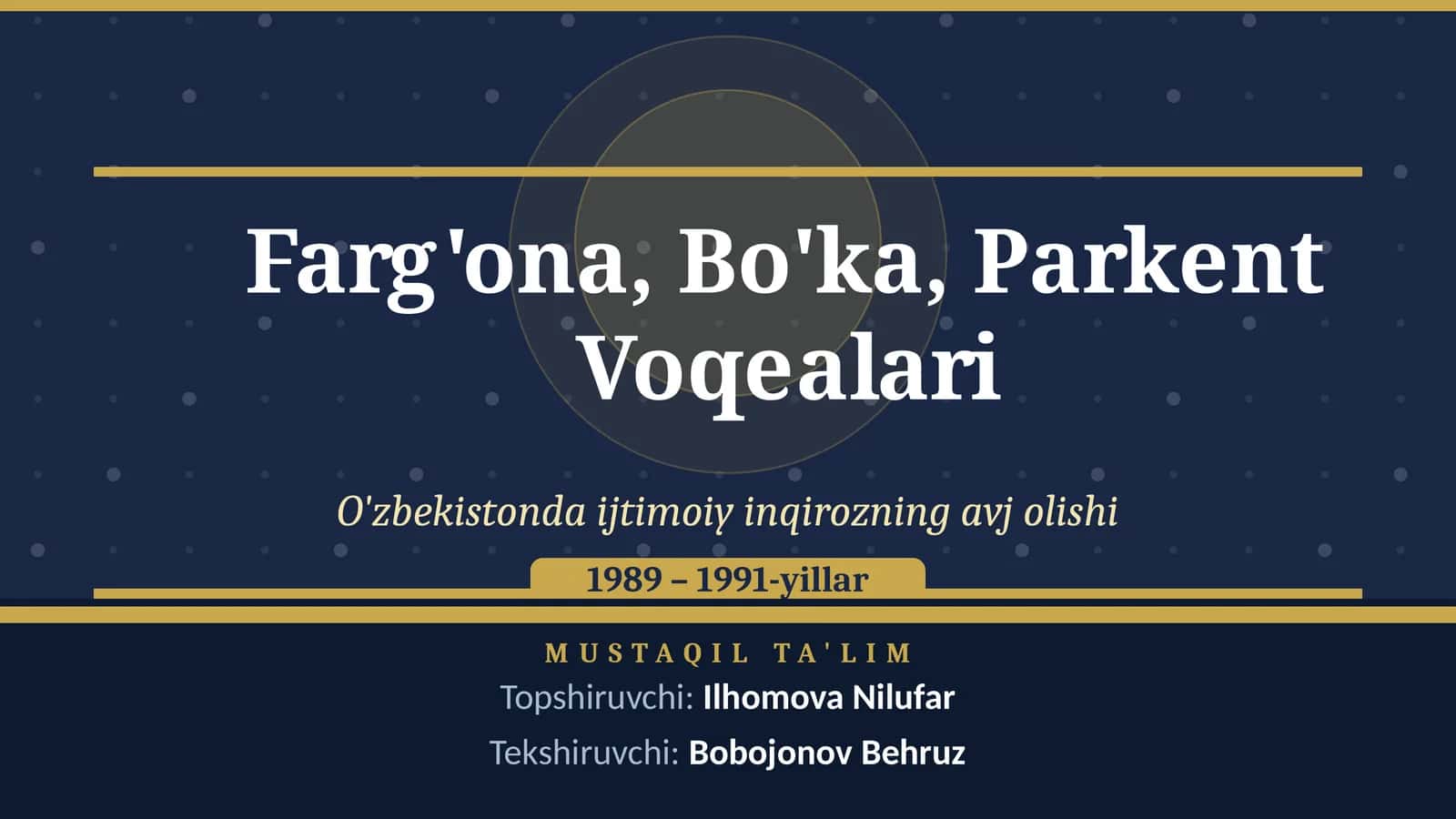 Farg'ona, Bo'ka, Parkent Voqealari