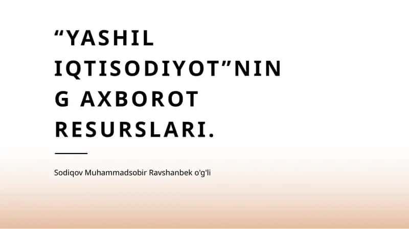 Yashil iqtisodiyot