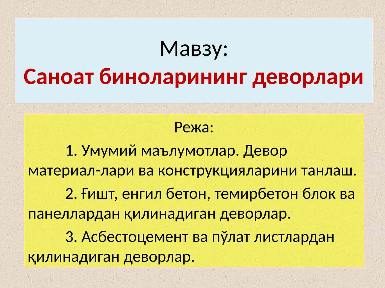 Саноат биноларининг деворлари
