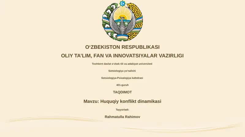 Huquqiy konflikt dinamikasi