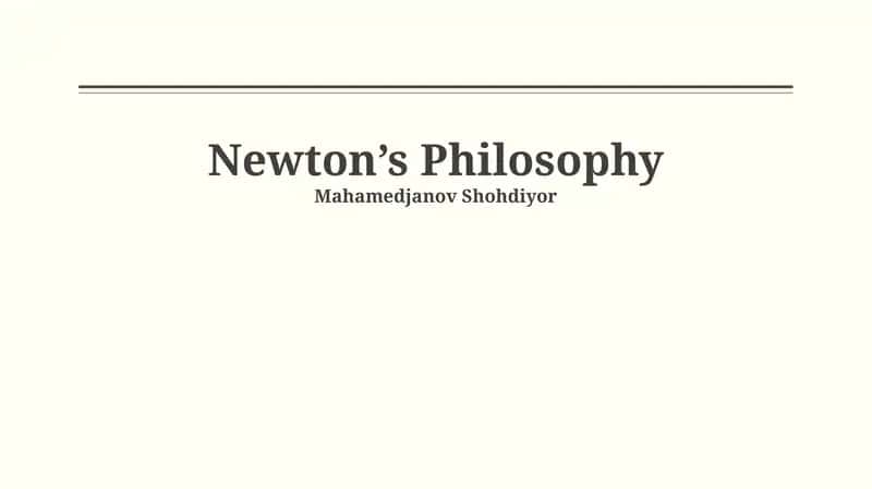 Newton's Philosophy