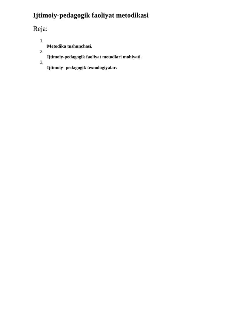 Ijtimoiy-pedagogik faoliyat metodikasi
