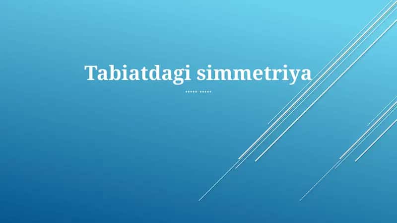 Tabiatdagi simmetriya