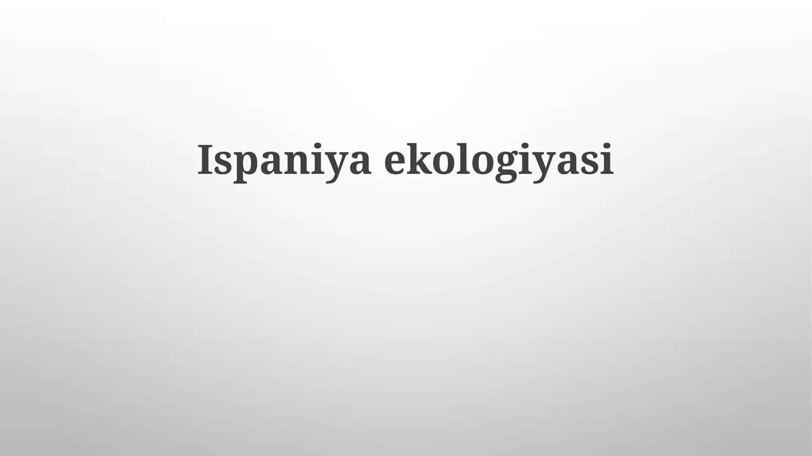 Ispaniya ekologiyasi