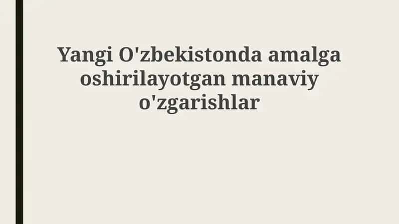 Ma'naviy Yangilanishning Mohiyati va Asosiy Tamoyillari