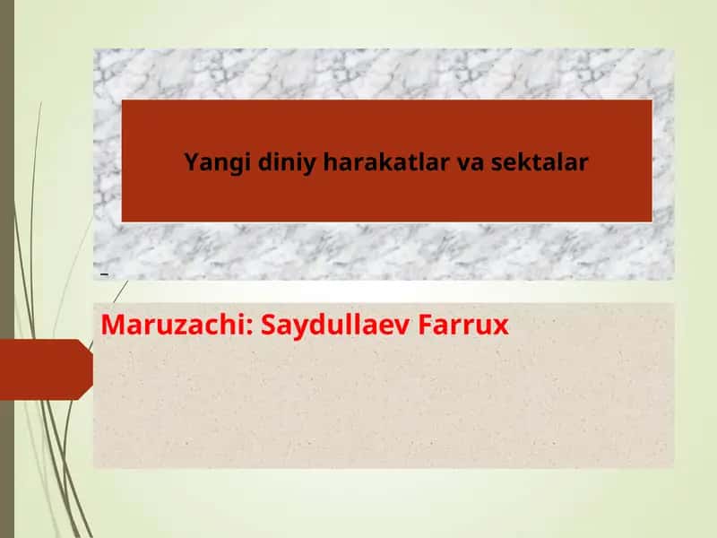 Yangi diniy harakatlar va sektalar